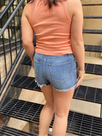 Lowen Sneak Peek Mid Rise Jean Shorts