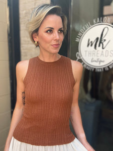 Elle Copper Knit Tank Top