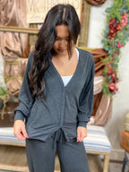 Kayla Charcoal Soft Risen Cardigan