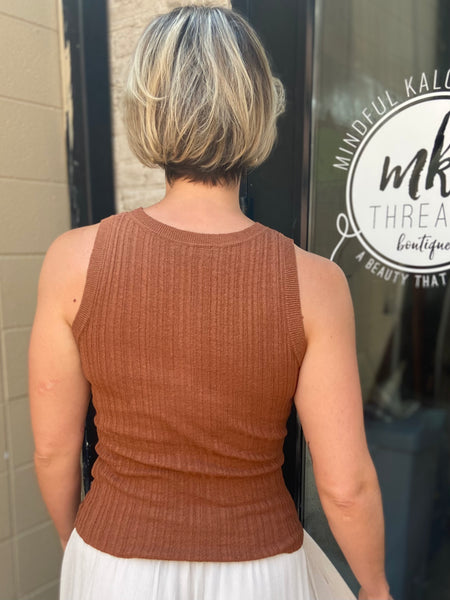 Elle Copper Knit Tank Top