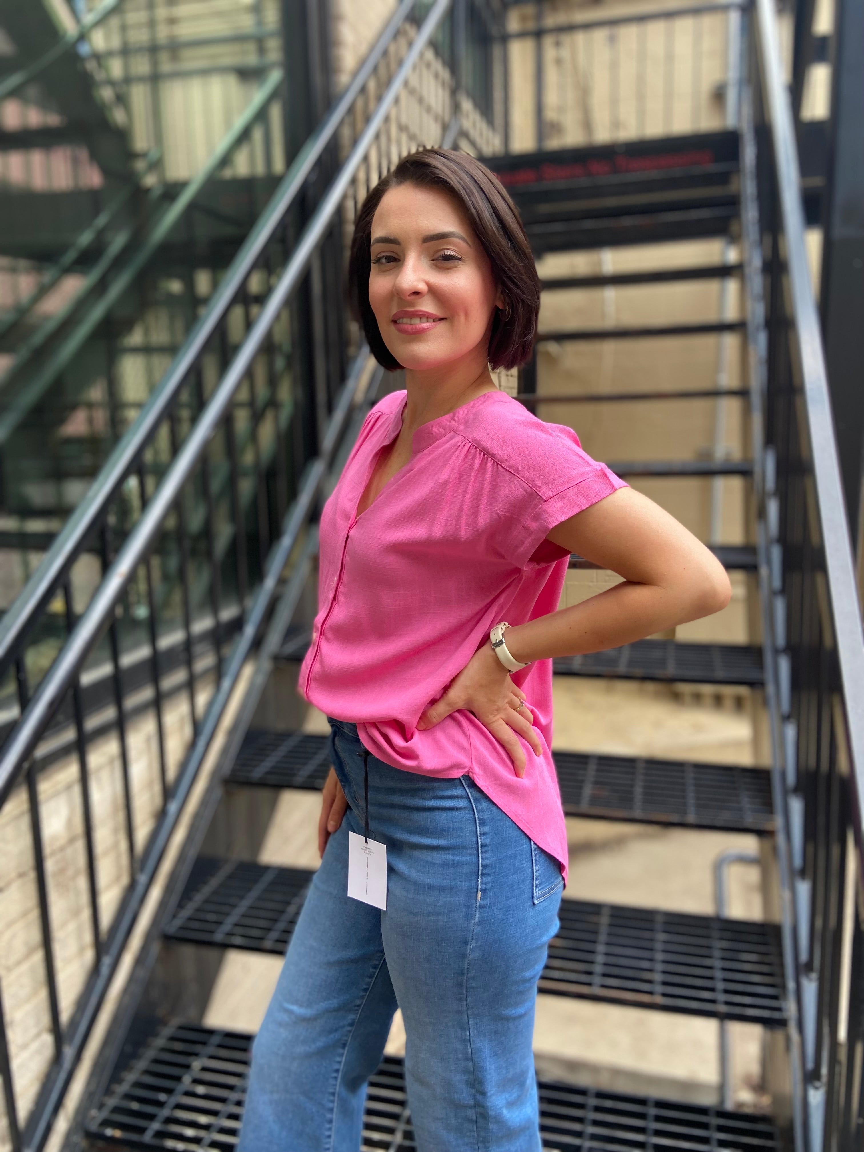 Calla Fuchsia Button Down Shirt