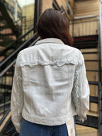 Eden Light Blue Ruffle Risen Jean Jacket - MK Threads Boutique