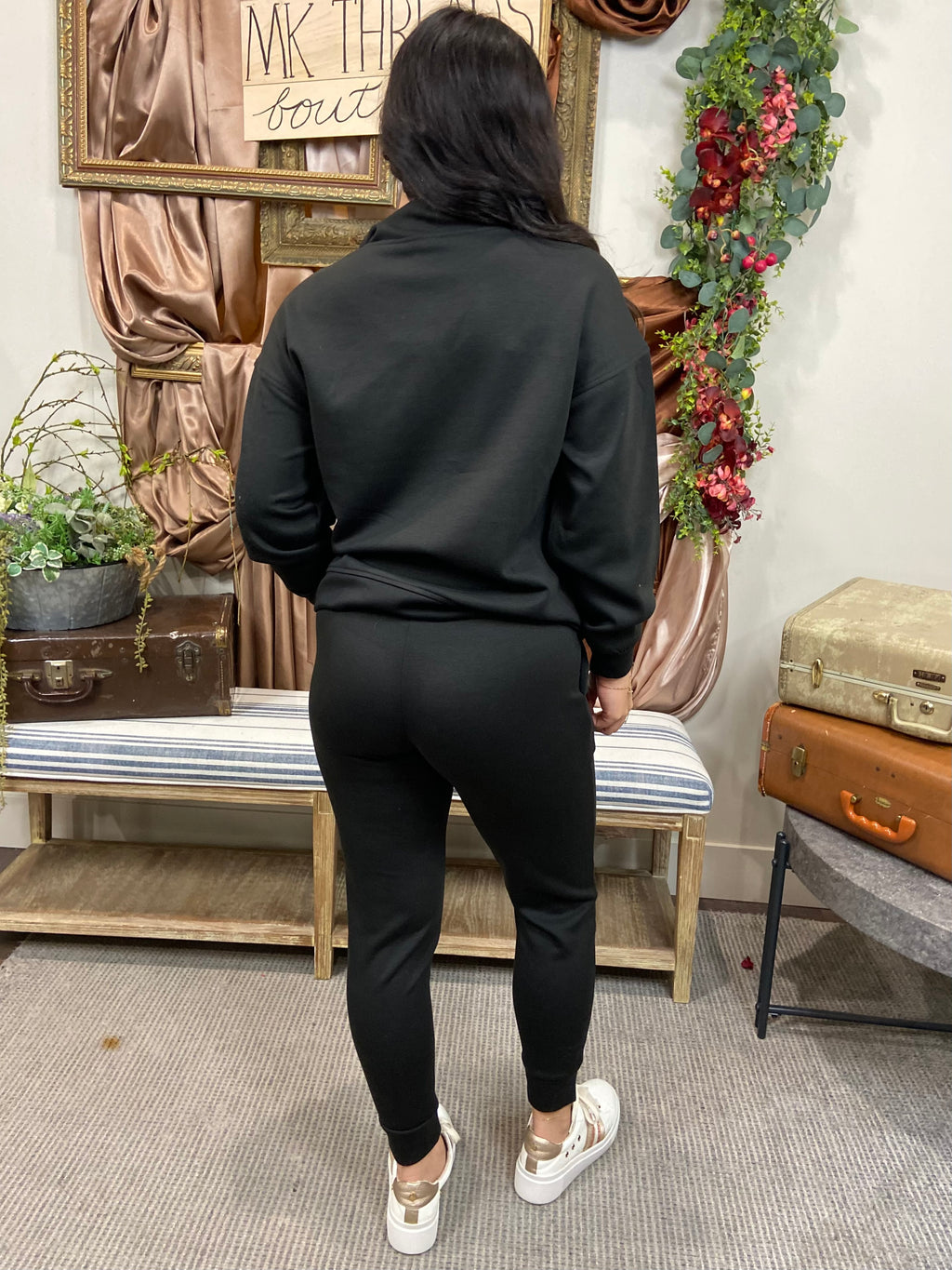 Emma Black Scuba Half Zip