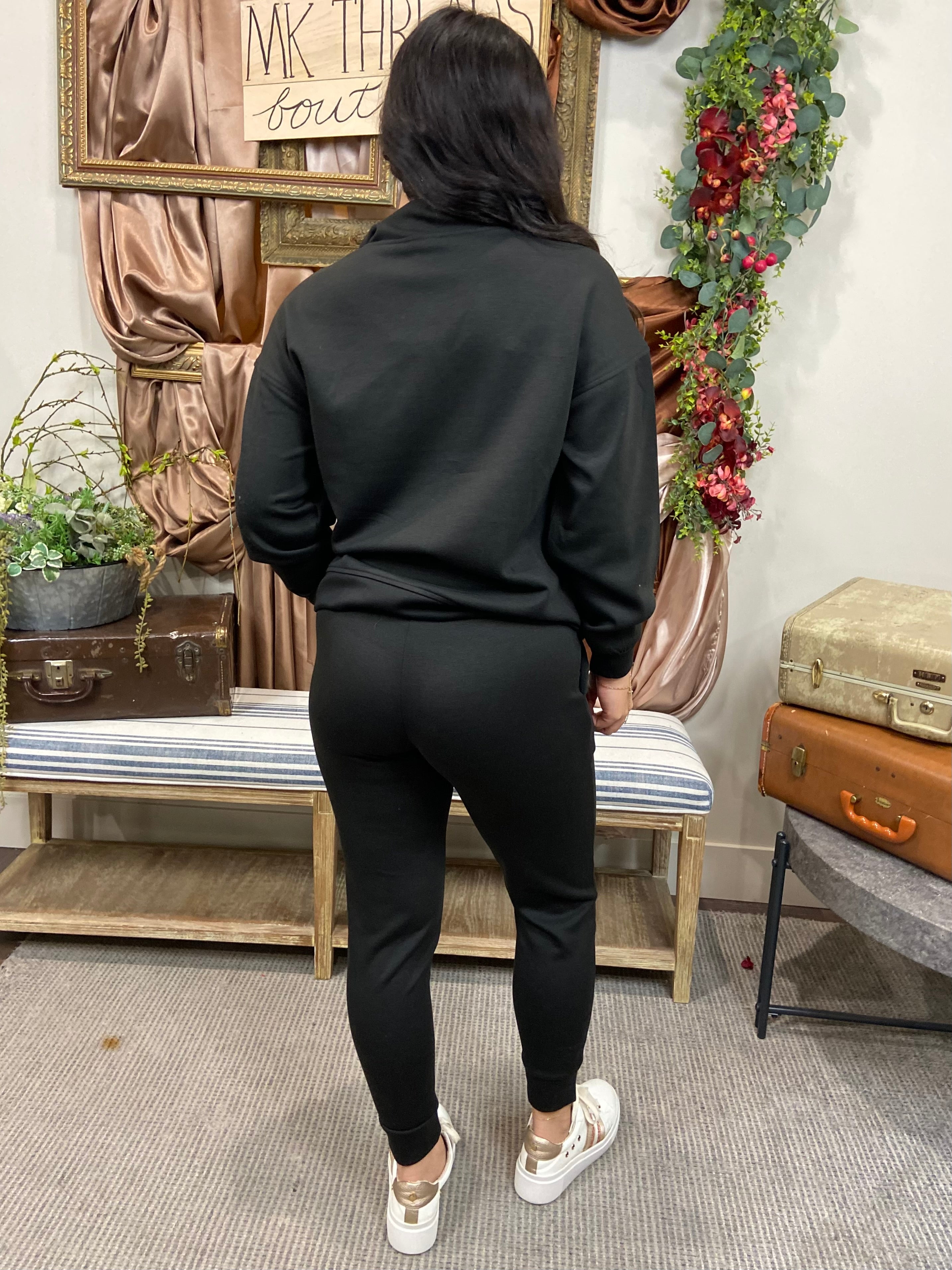 Emma Black Scuba Half Zip