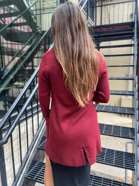 October Burgundy Sweater Jacket