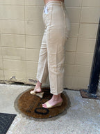 Ellie Taupe High Waisted Cropped Risen Jeans - MK Threads Boutique