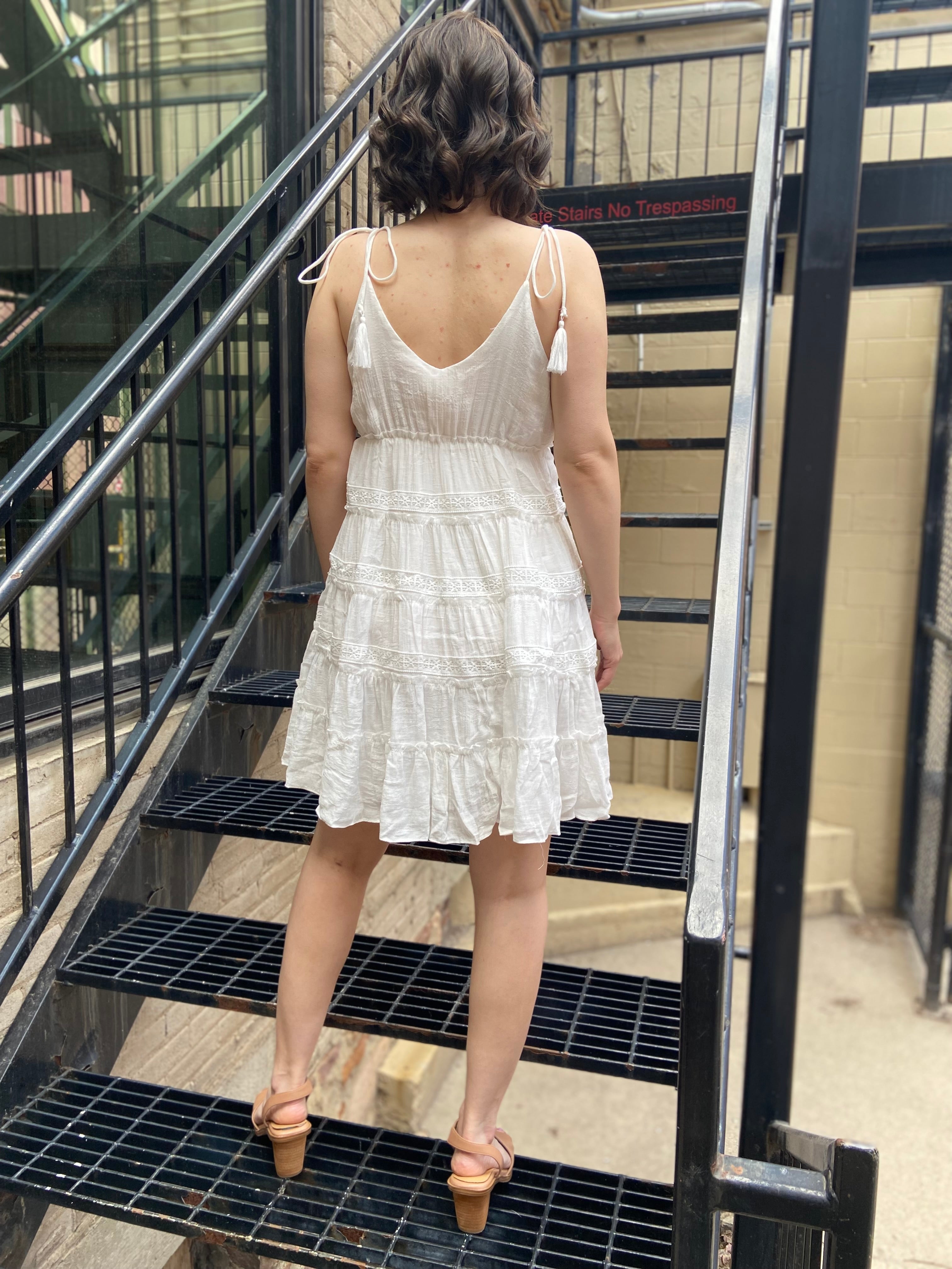 Keagan Off White Detailed Mini Dress - MK Threads Boutique