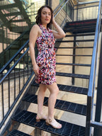 Penelope Peach Detail Satin Mini Dress - MK Threads Boutique
