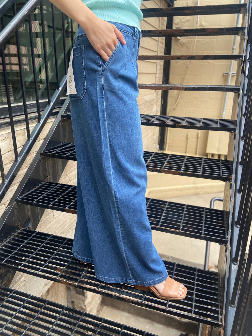 Vickie Dark Wash Baggy Wide Leg Risen Jeans