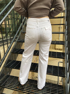 Bali White Straight Leg Ripped Risen Jeans - MK Threads Boutique