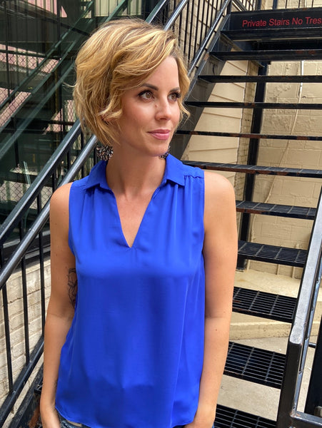 Elowen Capri Blue Sleeveless Top