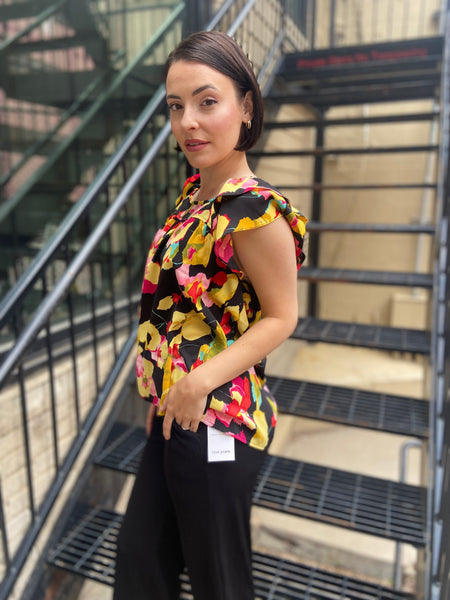 Agnes Black Floral Blouse