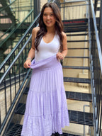 Solene Lavender Tiered Maxi Skirt - MK Threads Boutique