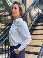 Alexi Off White Silk Button up