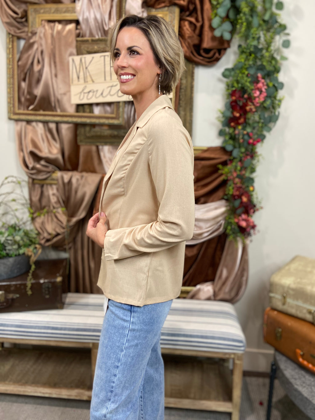 Maren Khaki Notch Blazer