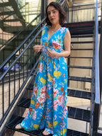 Allison Blue Floral Maxi Dress - MK Threads Boutique