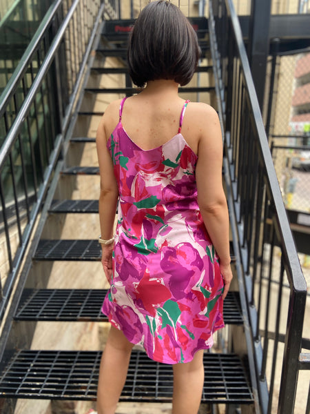 CiCi Purple Satin Mini Dress