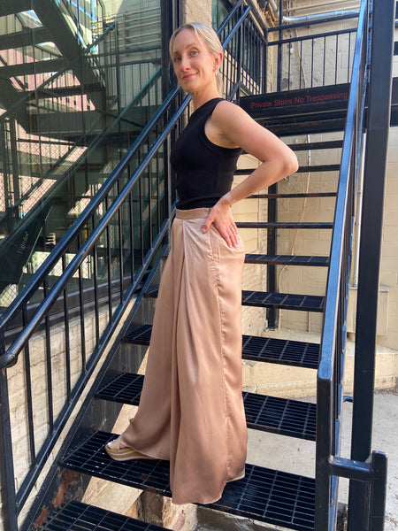 Braylee Champagne Wide Leg Pants