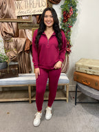 Emma Cabernet Scuba Half Zip