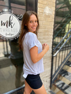 Riley Light Blue Lightweight Flowy Tee