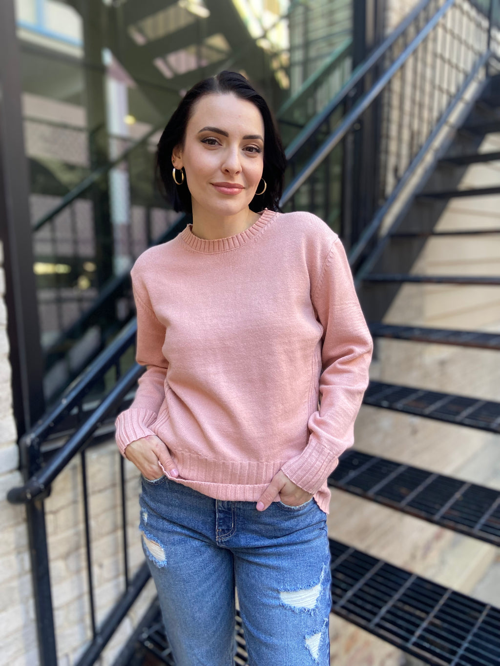 Annie Pink Knit Sweater