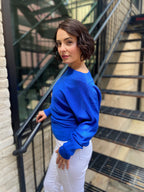 Sydney Royal Blue Boat Neck Sweater