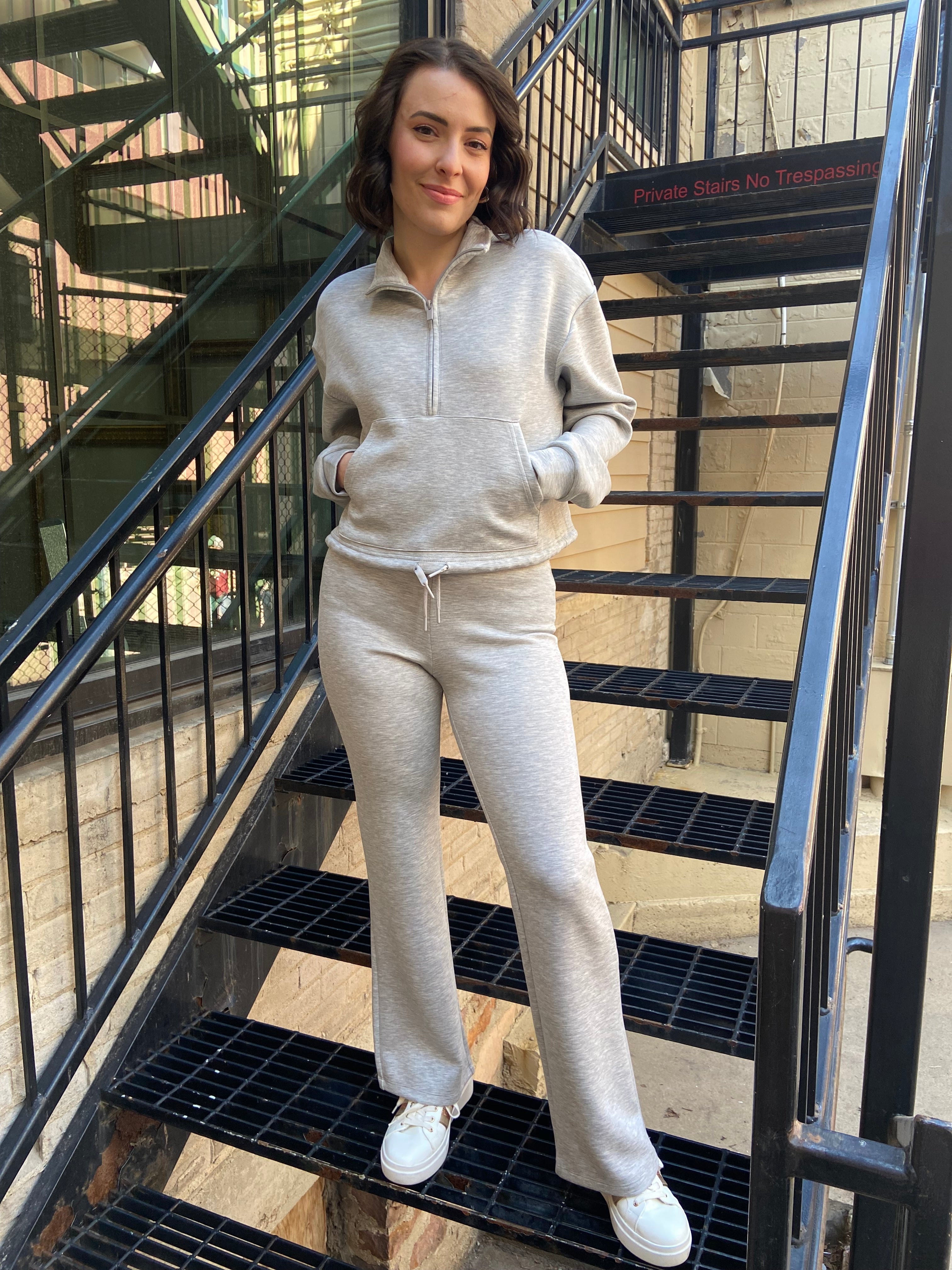 Carol Heather Gray Half Zip Sweater - MK Threads Boutique