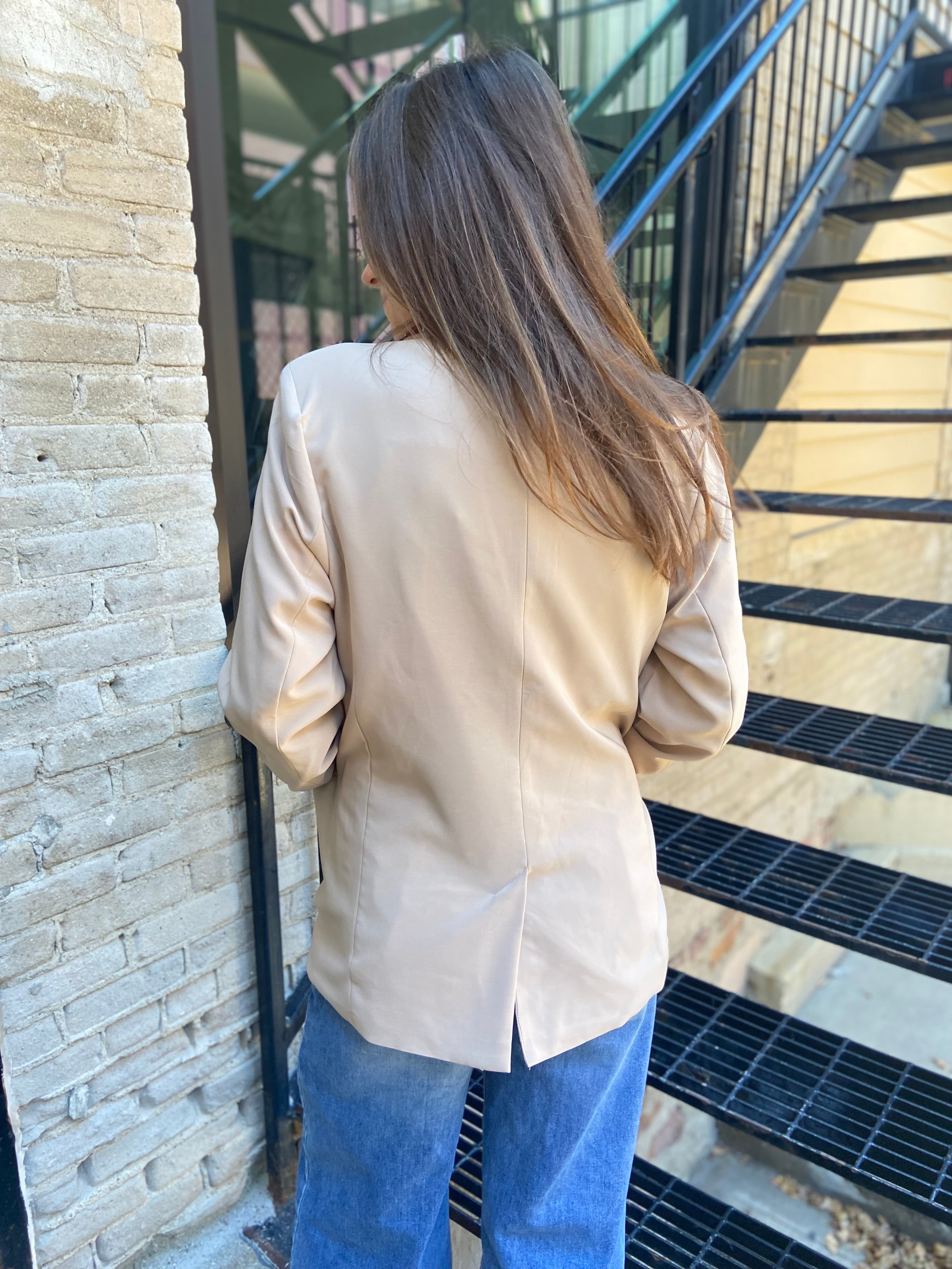 Abi Taupe Oversized Blazer