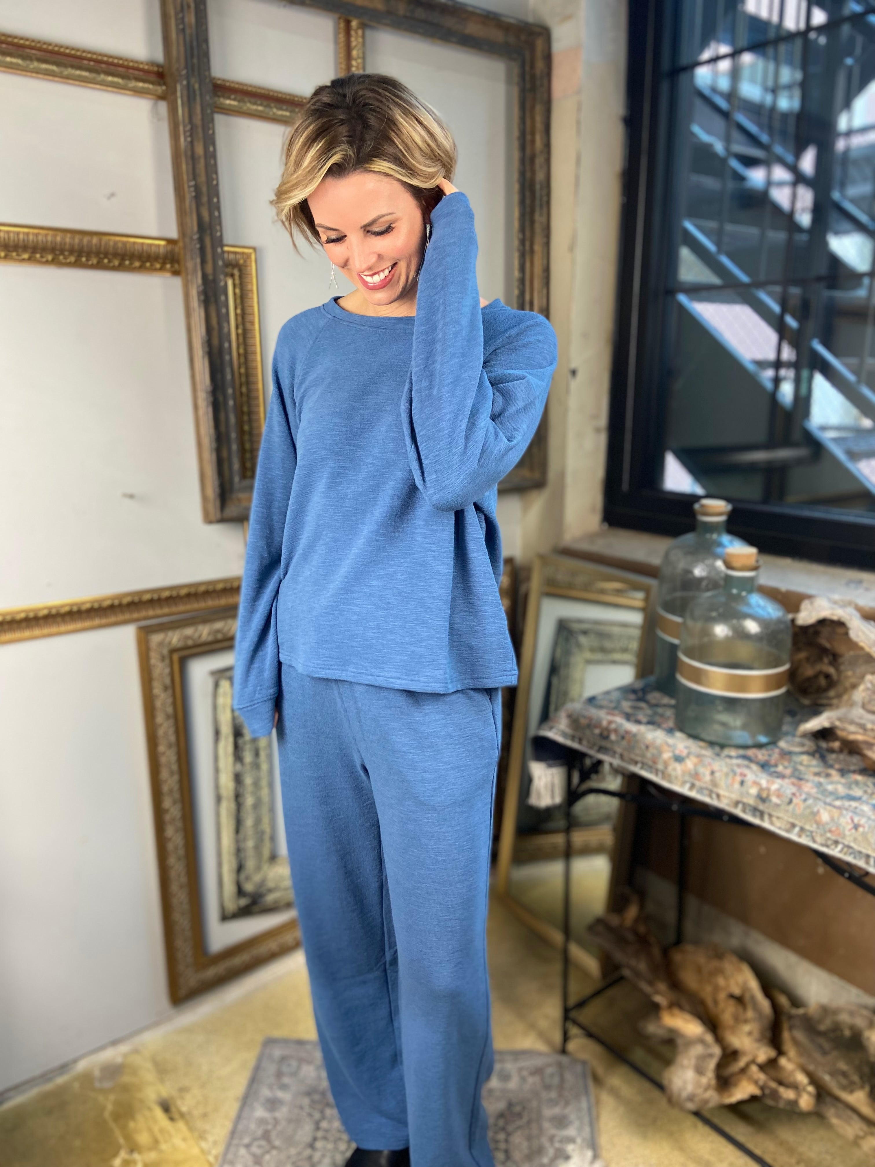 Grace Dusty Blue Long Sleeve & Pant Set
