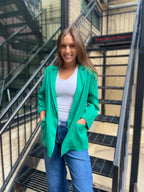 Una Green Linen Blazer