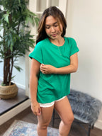 Mara Kelly Green Cuff Sleeve Shirt - MK Threads Boutique