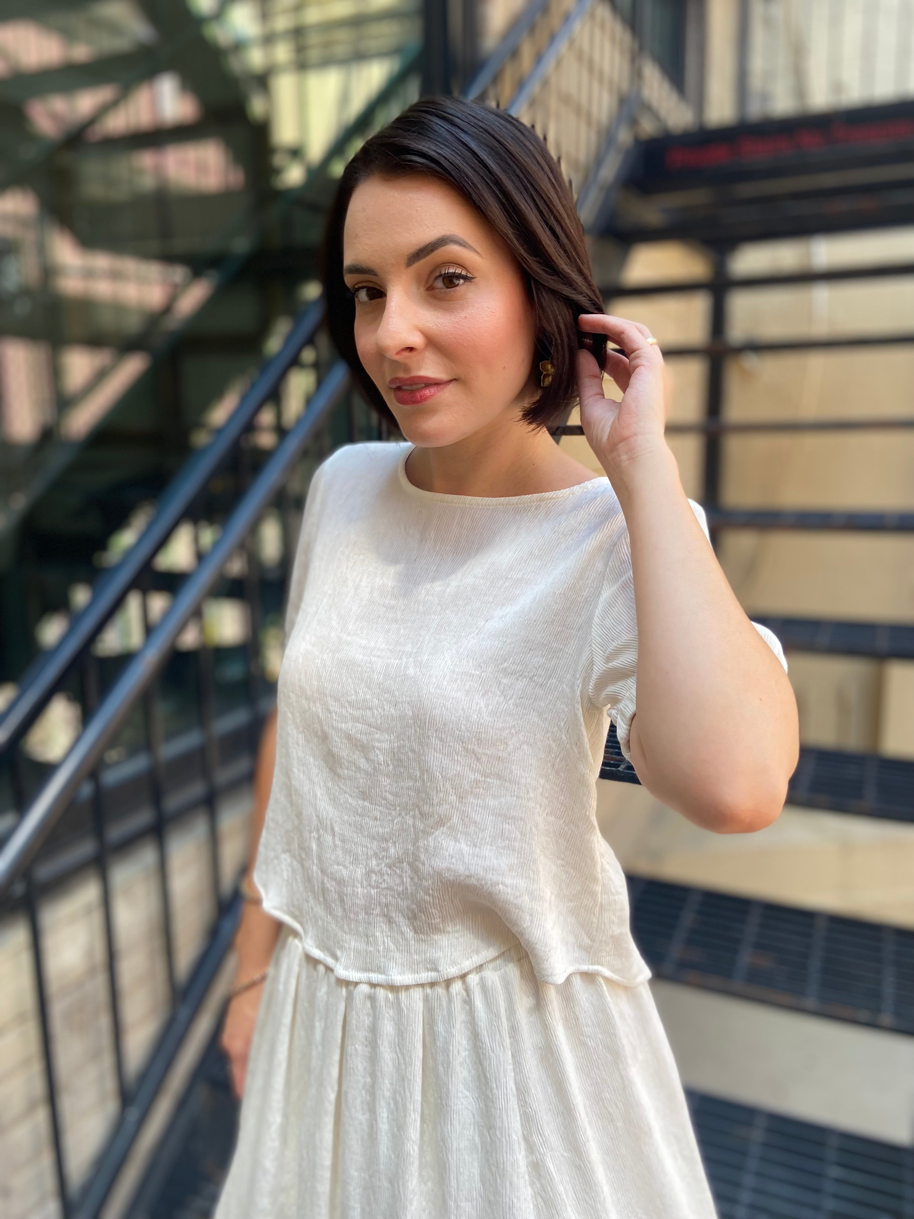 Neve Beige Back Tie Top