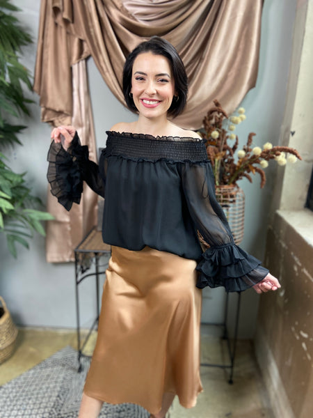 Samantha Black Off Shoulder Blouse