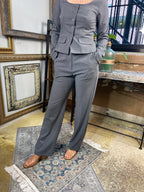 Noel Charcoal High Waisted Slim Dress Pants - MK Threads Boutique