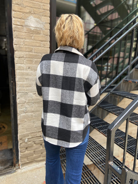 Coraline Black Plaid Shacket