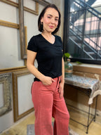 Kendall Black Oversized V-Neck Top - MK Threads Boutique