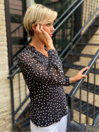 Miranda Black and White Polka Dot Blouse