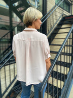 Linda Blush Pink Collard Button Down Top