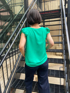 Bodhi Light Emerald Flutter Sleeve Blouse