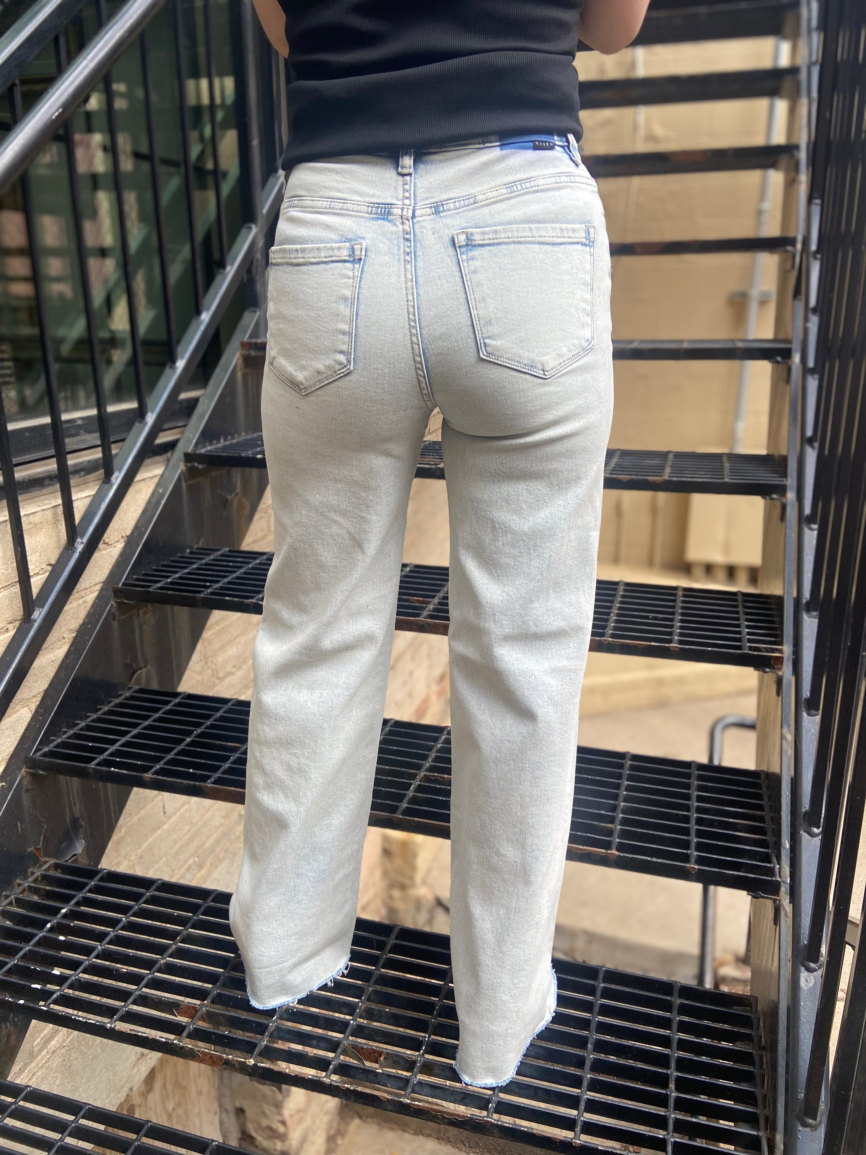 Stan Light Wash High Waisted Wide Leg Risen Jeans