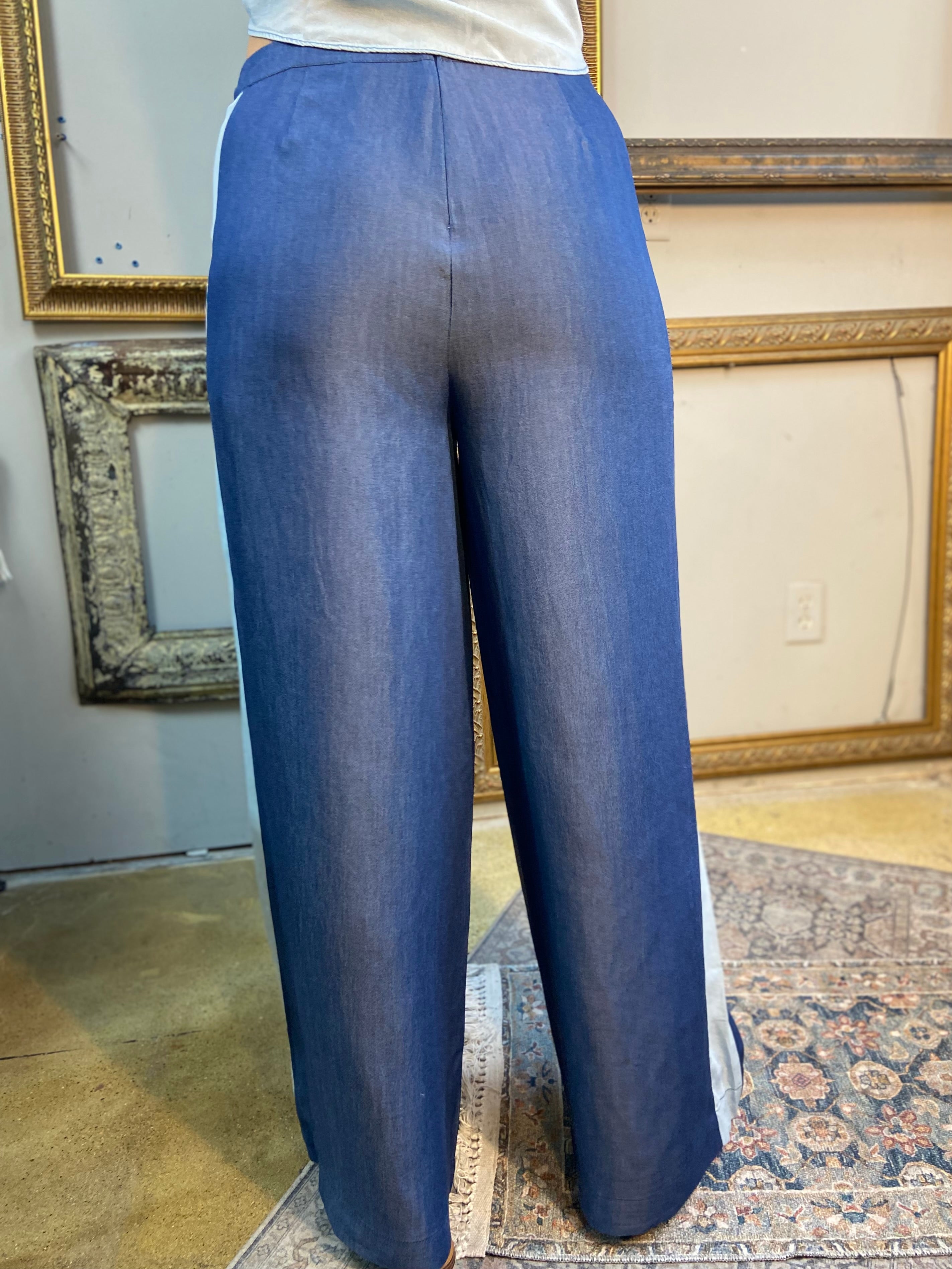 Stacy Blue & White Stripe Wide Leg Pants - MK Threads Boutique