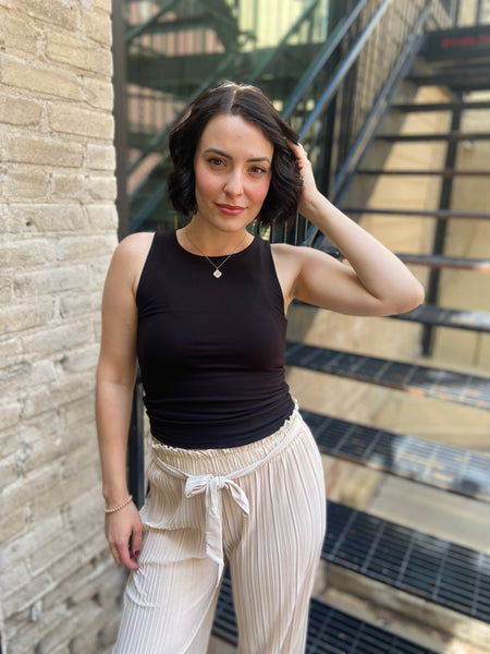 Charlotte Black Double Layered Tank Top