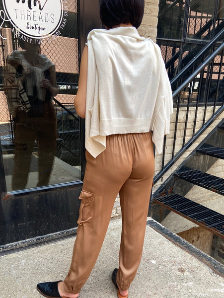 Camden Bronze Silky Cargo Pants