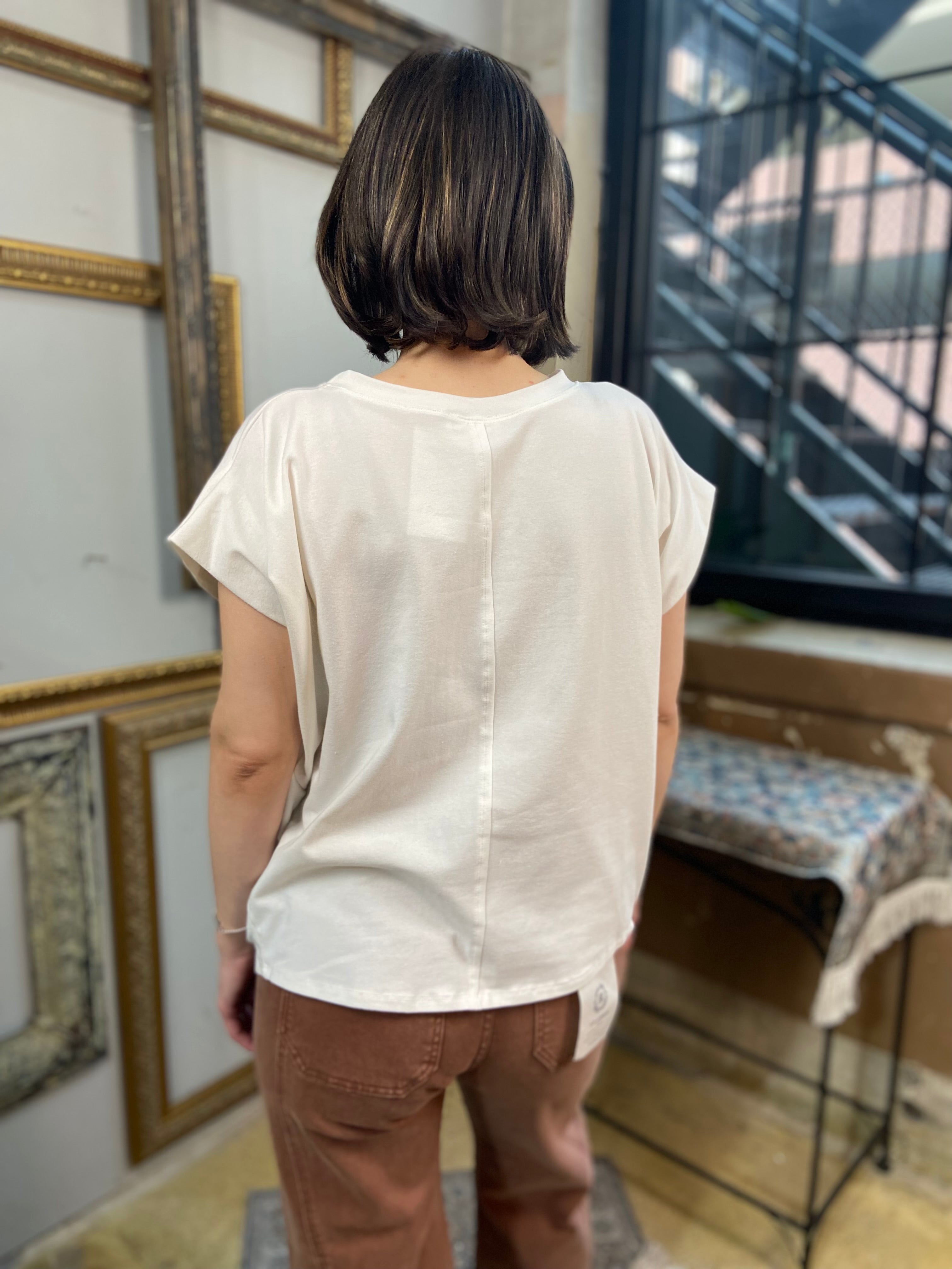 Atlas Ivory Cap Sleeve Sleeveless Top