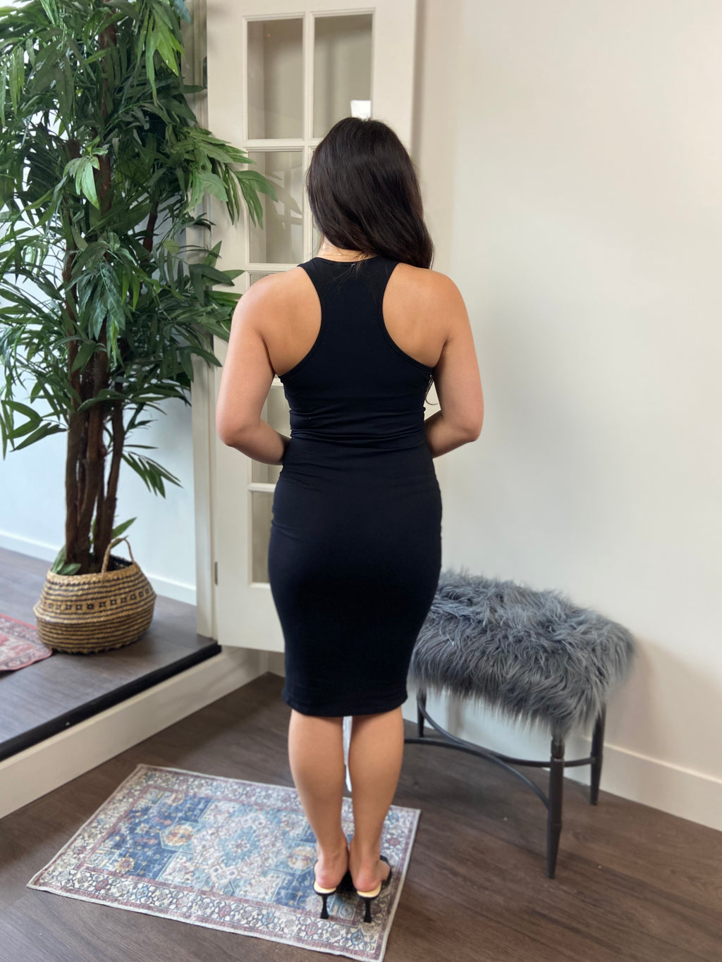 Rosey Black Racerback Midi Dress - MK Threads Boutique