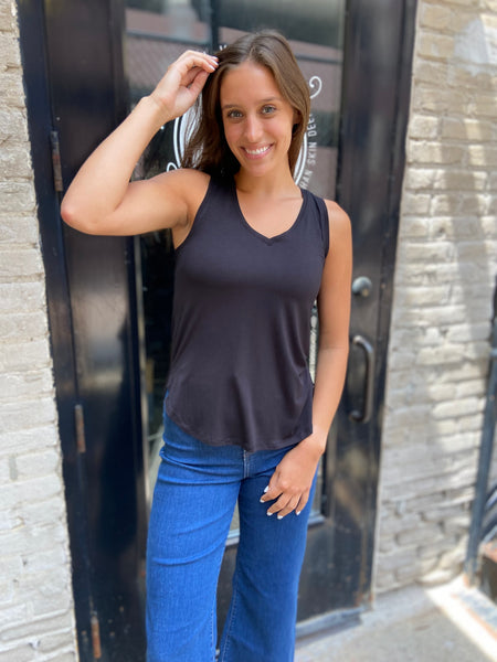 Nico Black Relaxed Oversized Tank Top
