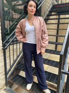 Skylar Rose Satin Bomber Jacket