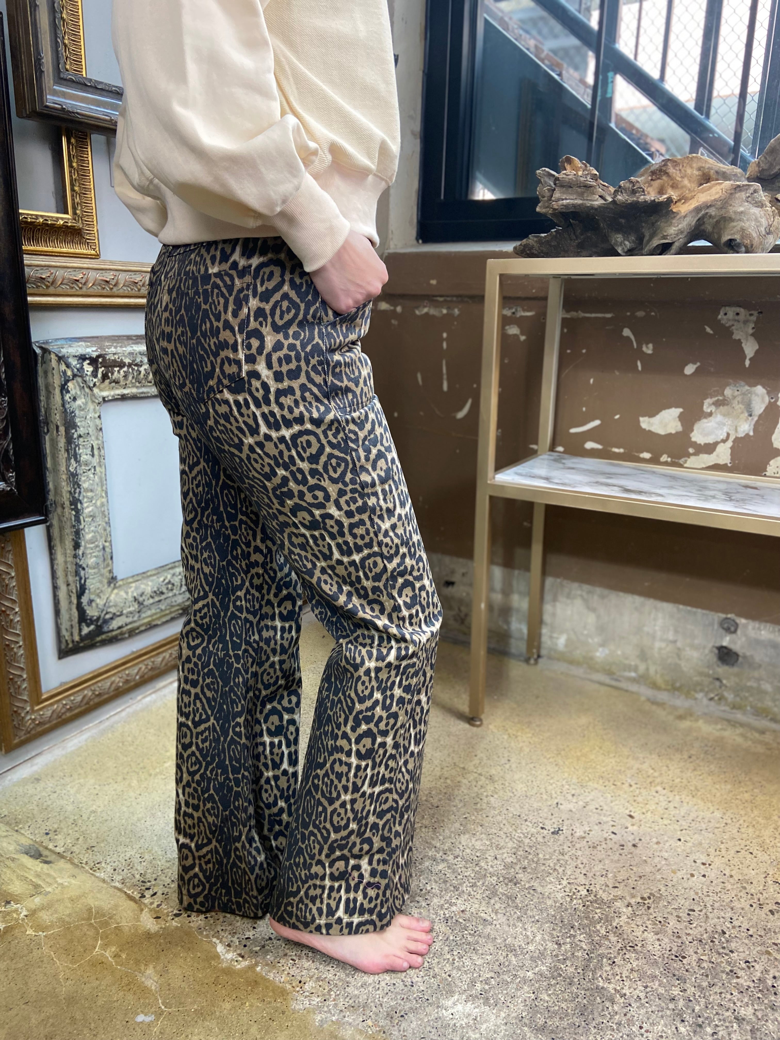 Vanna Leopord Print Flare Jeans