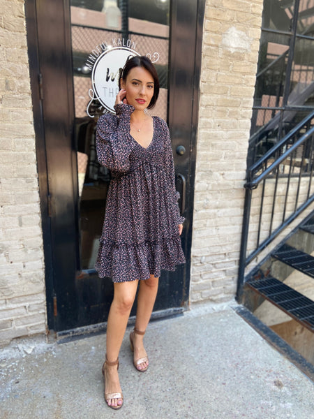 Linnea Black Floral Dress