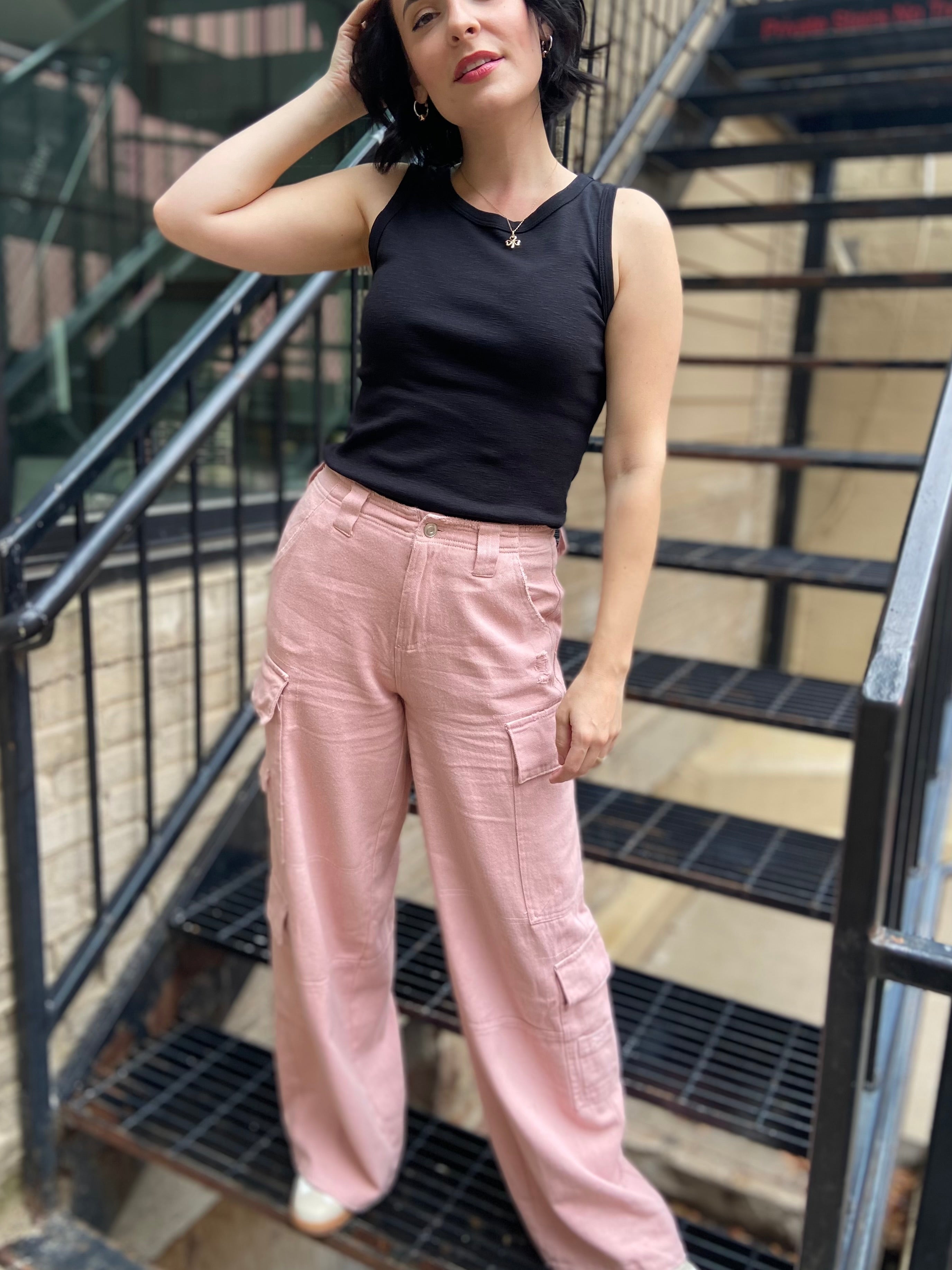 Henry Pink Cargo Pants